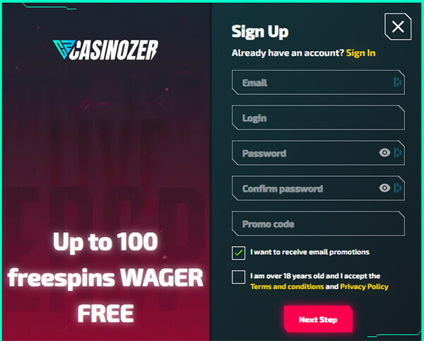 Register Casinozer 1