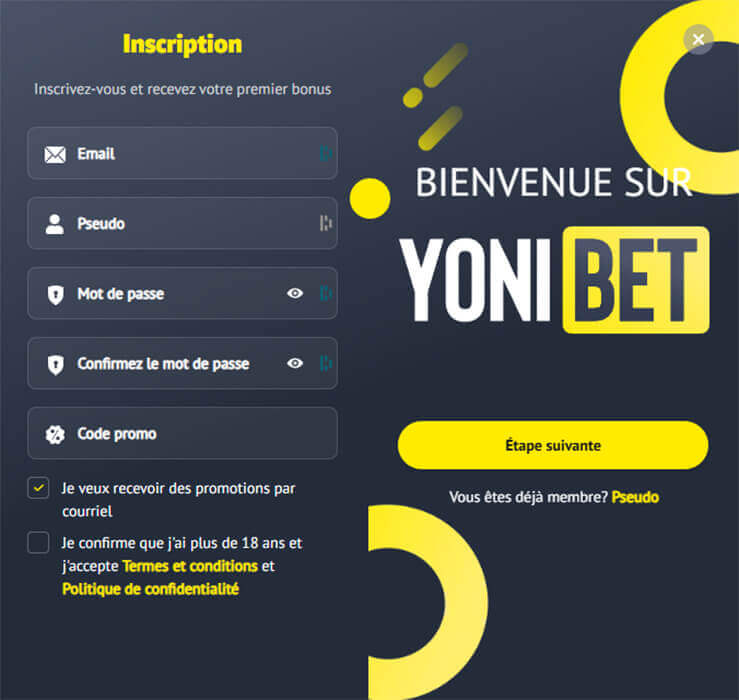 Register Yonibet
