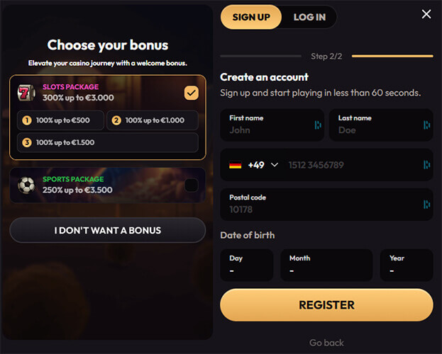 Sign Up Madcasino 2